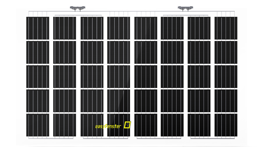 Lichtdurchlässiges Solarmodul für Terrasse oder Carport