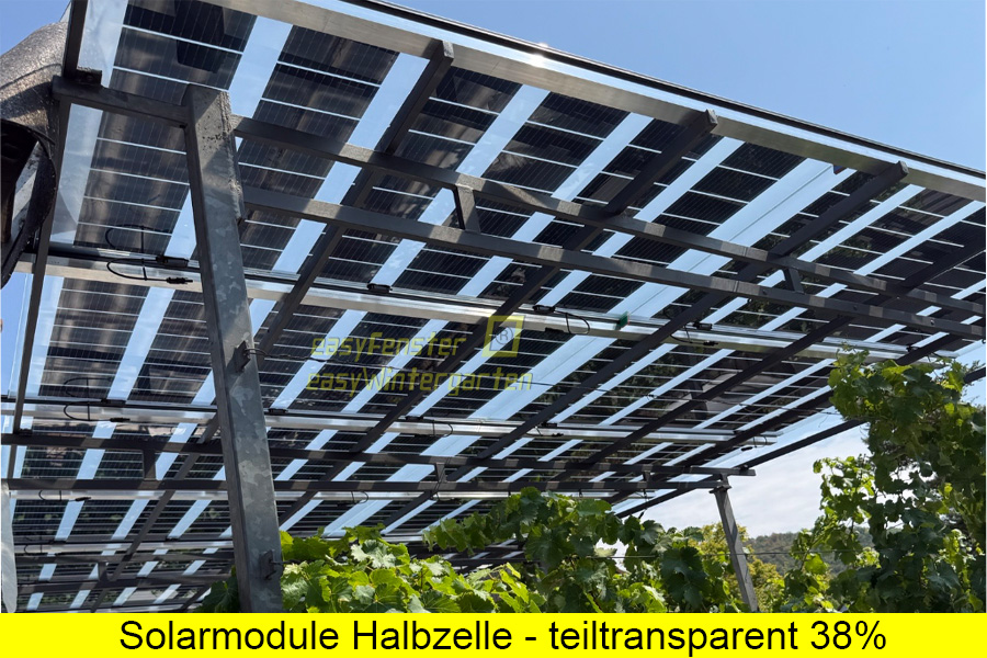 Moderne Solarmodule für den Überkopfbereich mit 38% Transparenz Dachverglasung Terrasse mit Solarglas 38% transparent