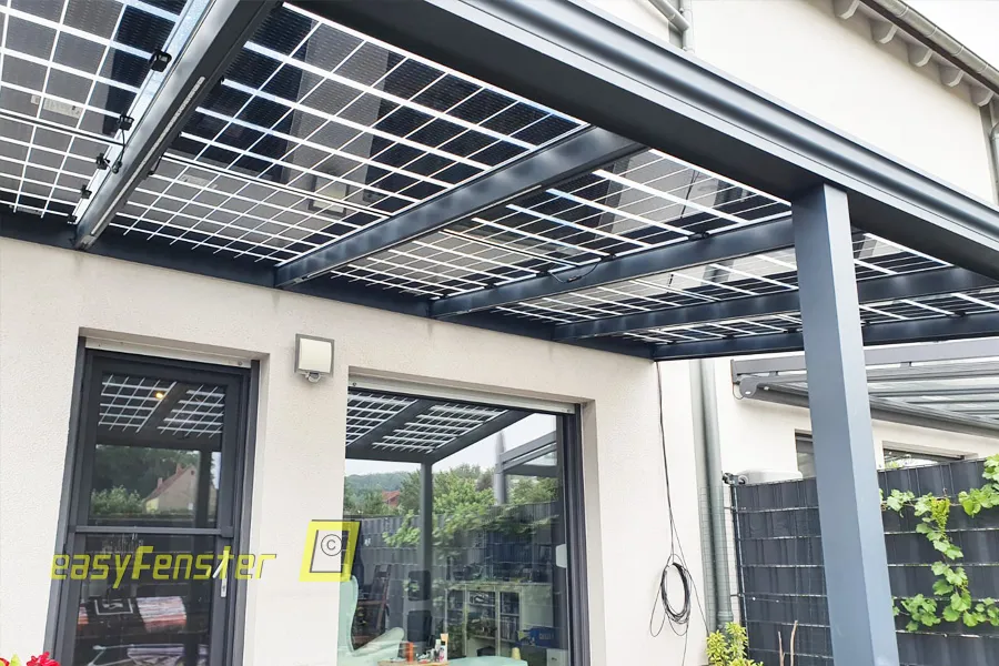 Terrassendach mit Solarglas selbst gebaut